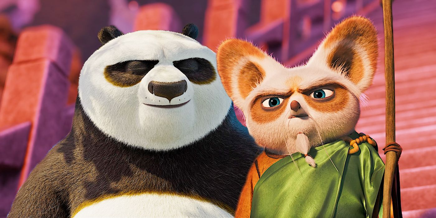 Po and Master Shifu in Kung Fu Panda 4