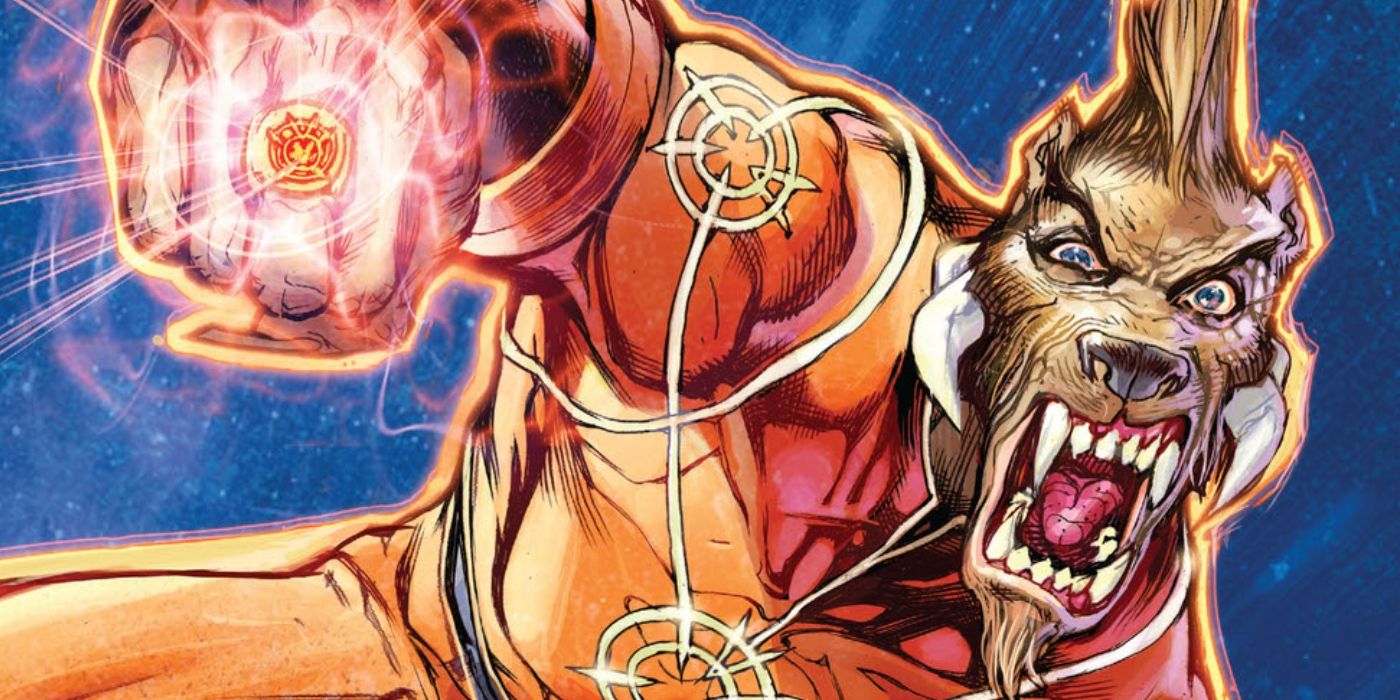 Larfleeze exibindo seu anel de poder DC