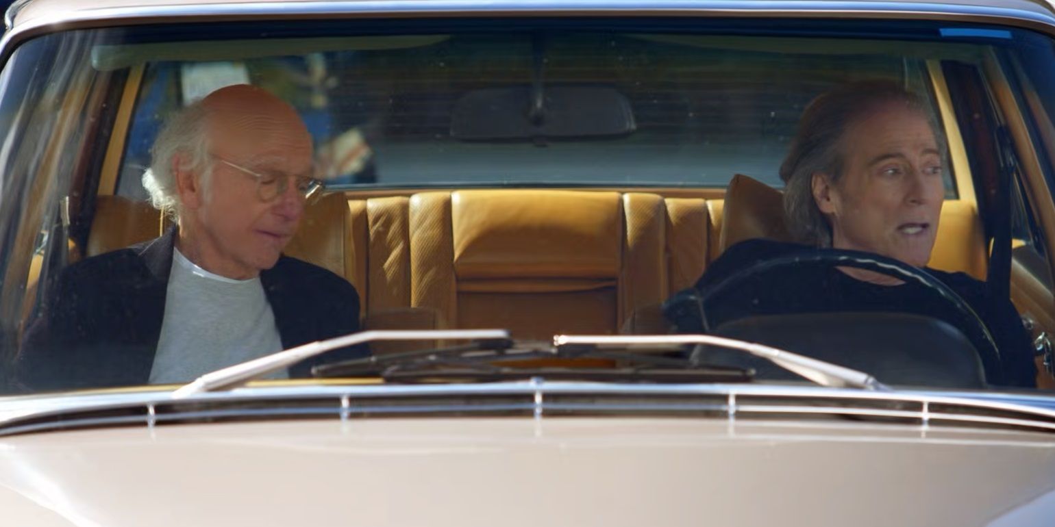 Larry and Richard sit in a car in Curb Your Enthusiasm