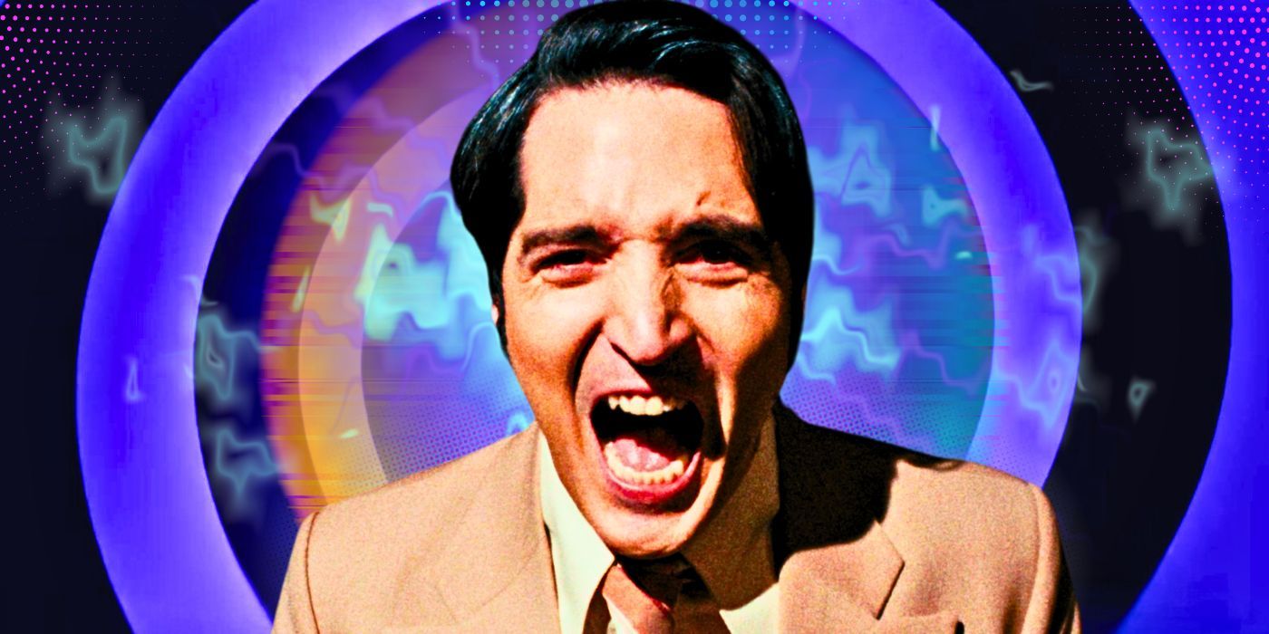 Late Night with the Devil Jack Delroy played by David Dastmalchian screaming