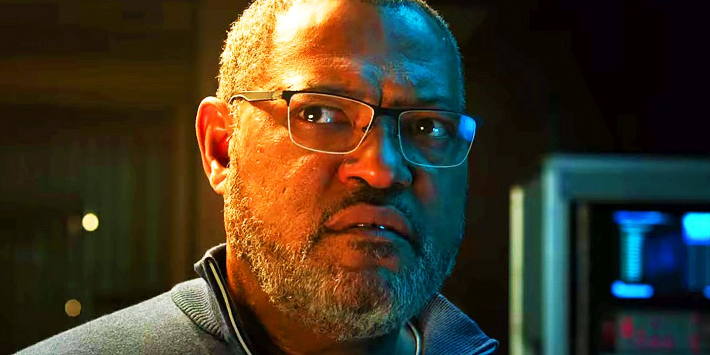 Laurence Fishburne as Bill Foster looking worried in Ant-Man and the Wasp