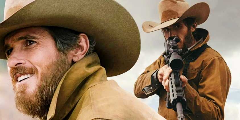 A blended image of Lee Dutton (Dave Annable) in Yellowstone