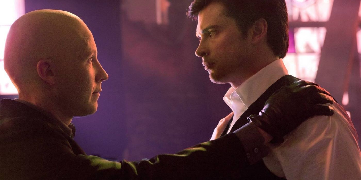 Michael Rosenbaum as Lex Luthor and Tom Welling as Clark Kent In The Smallville Series Finale