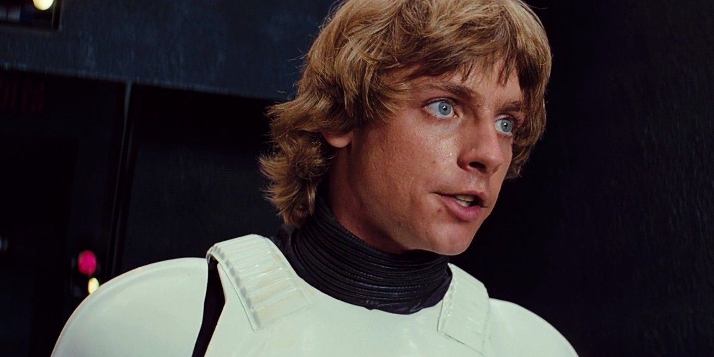 Luke Skywalker se apresenta à Princesa Leia em Star Wars: Uma Nova Esperança.