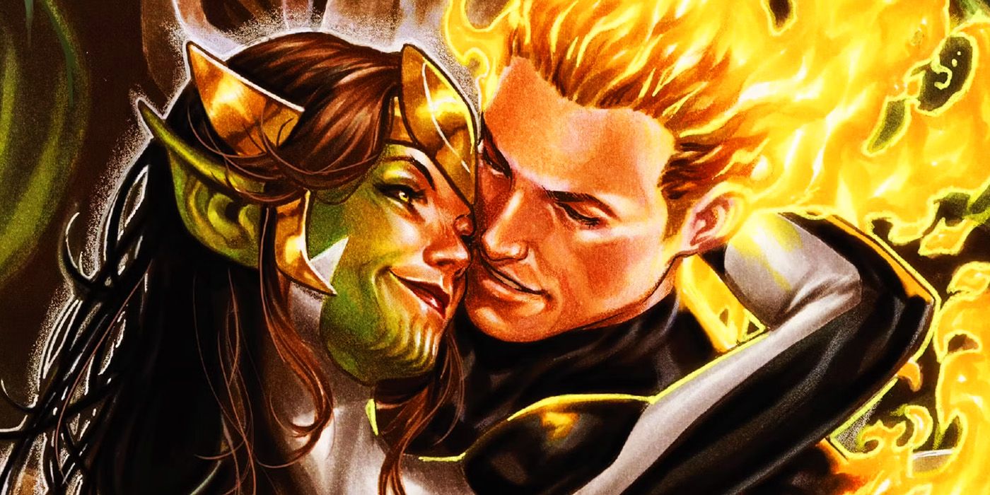 Lyja and Johnny Storm together in Marvel Comics