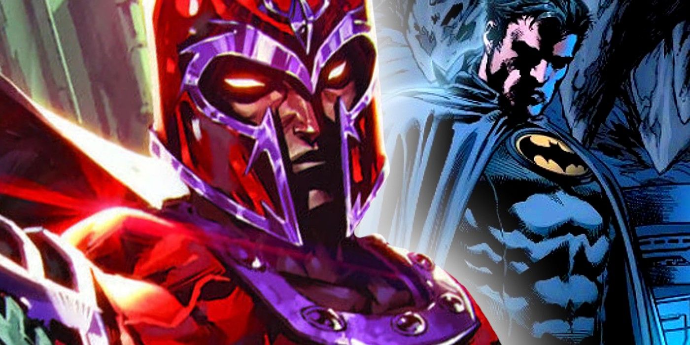 magneto angry with sad batman behind him