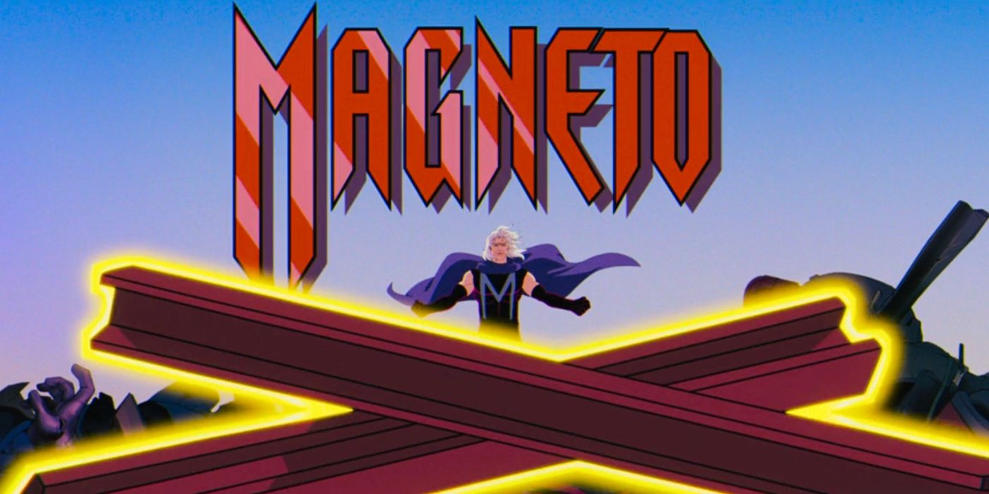 Magneto levantando vigas de metal na introdução de X-Men 97