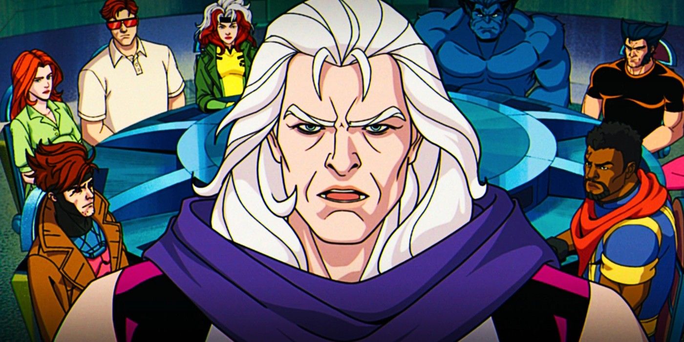 Magneto falando na frente de vários X-Men em X-Men 97, temporada 1, episódio 2