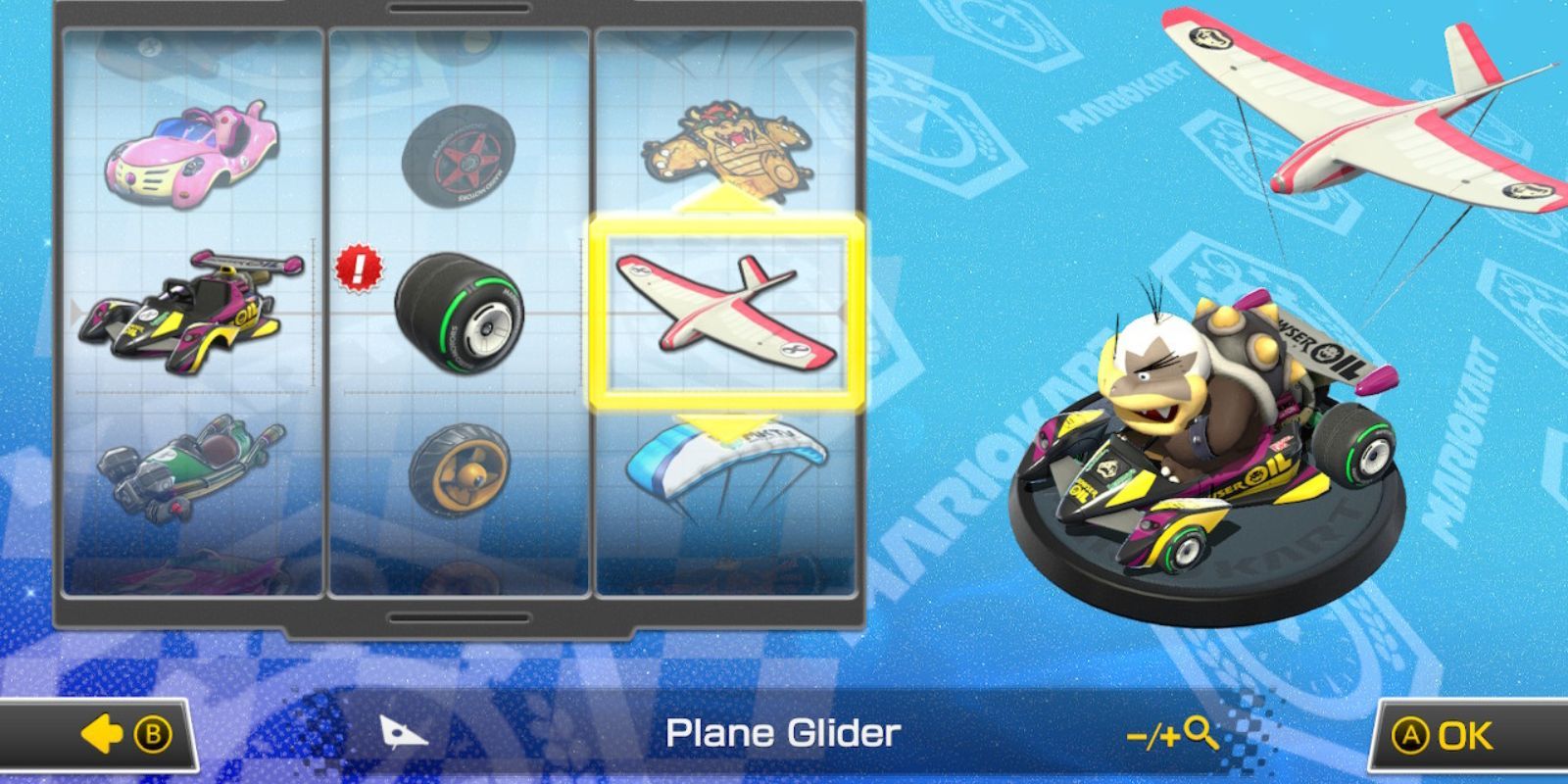 Mario Kart Morton Circuit Special Kart Slick Tires and Plane Glider