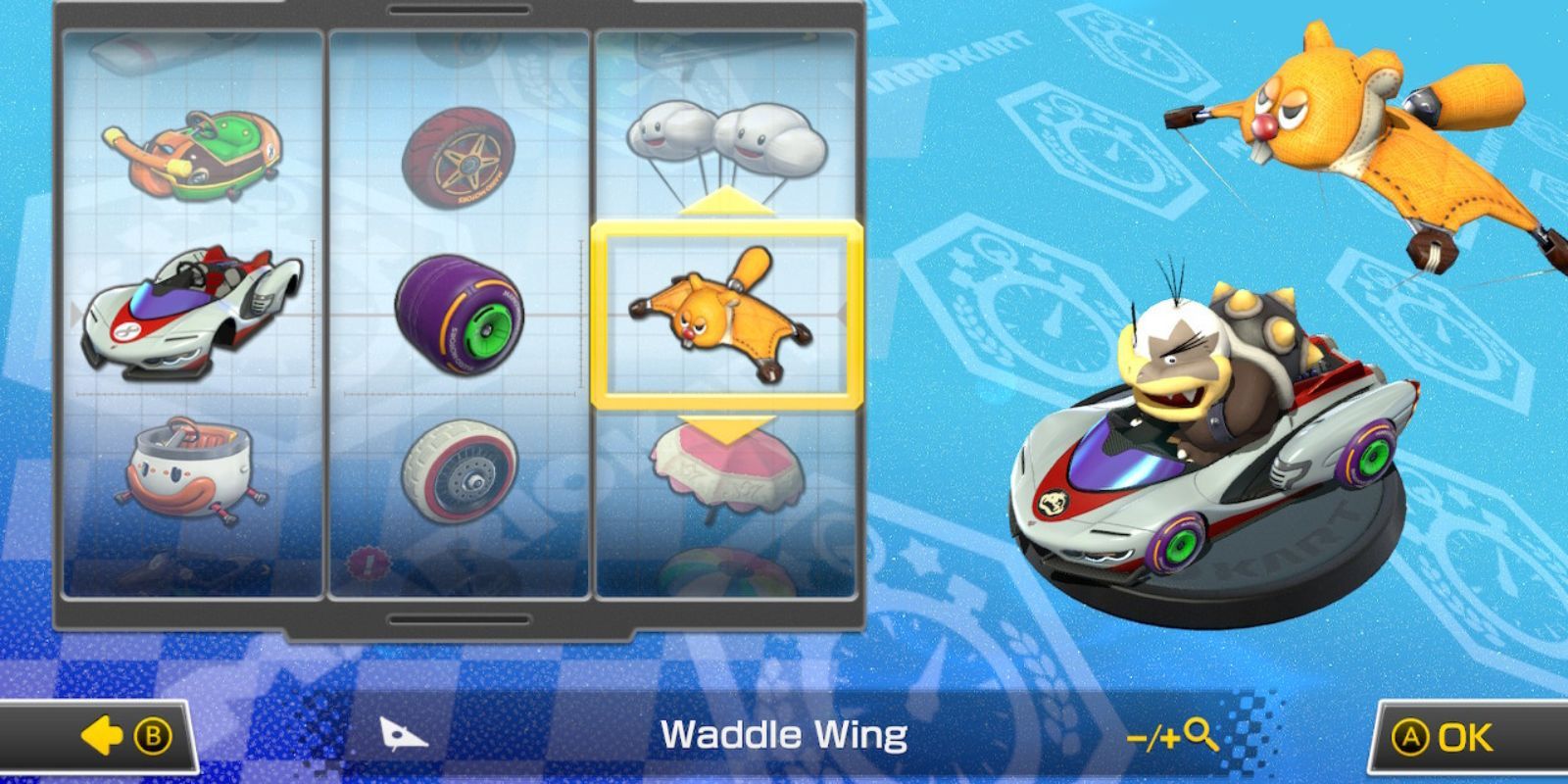 Mario Kart Morton P Wing Kart Cyber Slick Tires and Waddle Wing