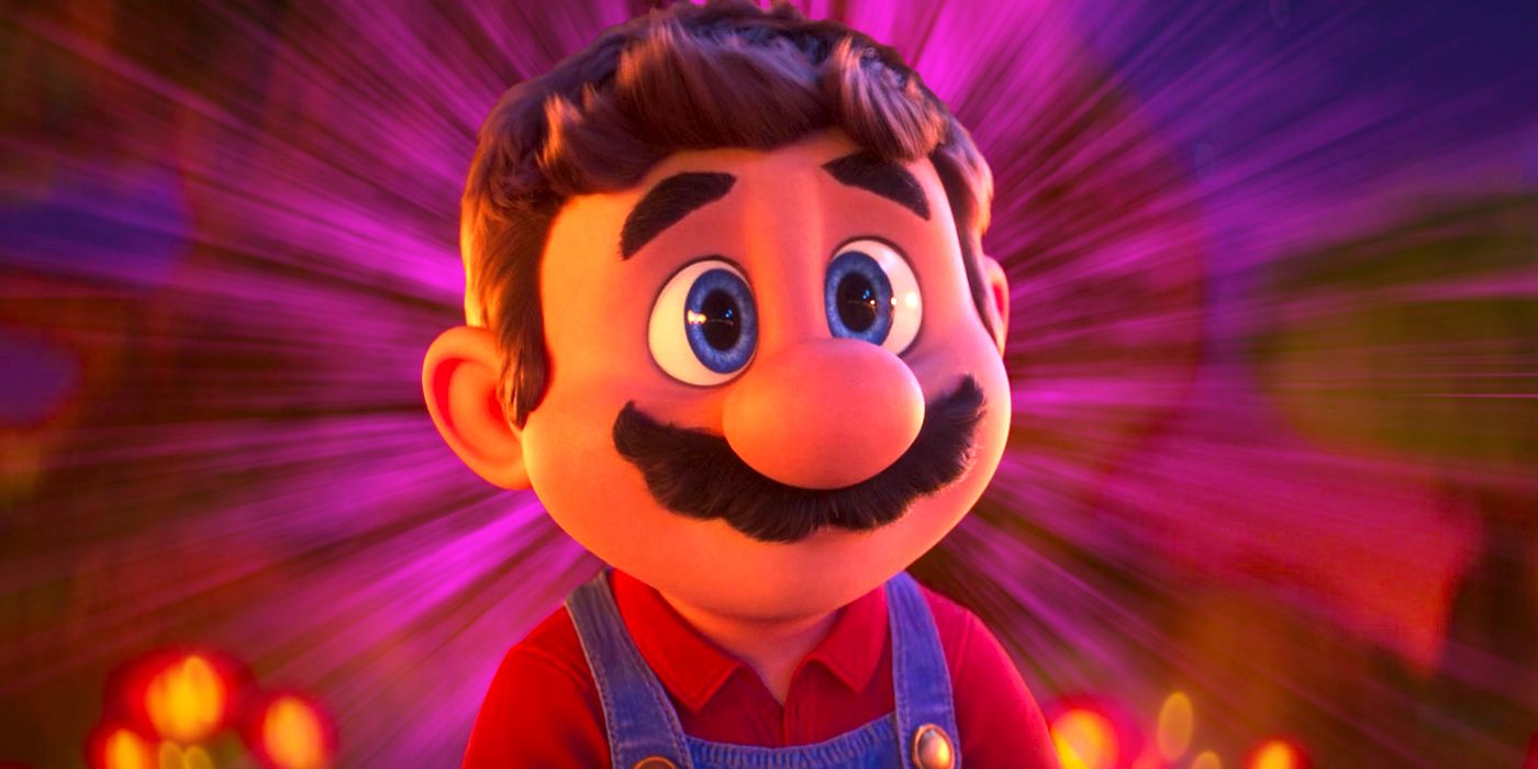 Mario looking happy in The Super Mario Bros. Movie