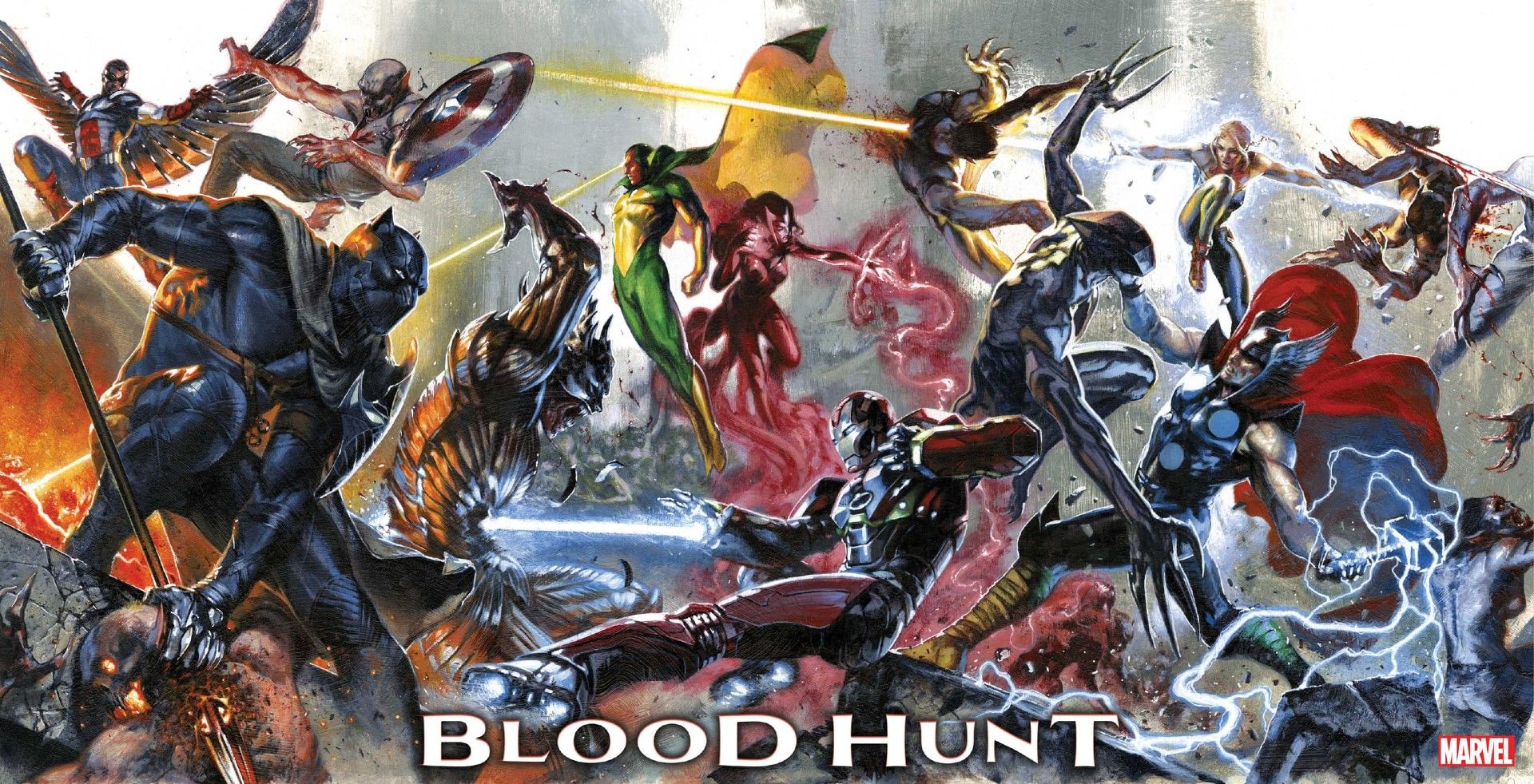 Avengers vs. Bloodcoven: Marvel Heroes Battle Vampire Army in Epic BLOOD HUNT Cover Art