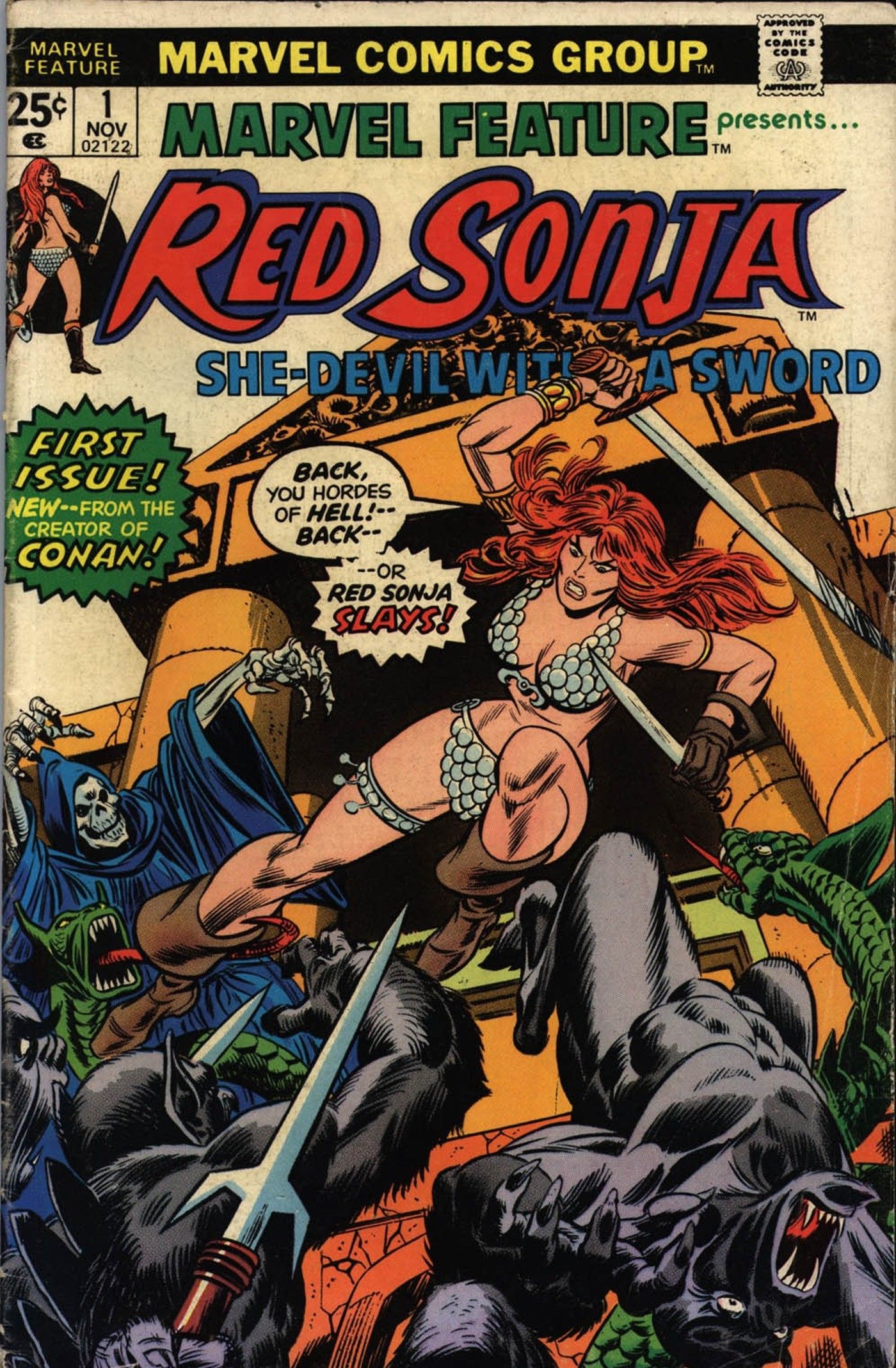 Marvel Feature #1 cover, featuring Red Sonja