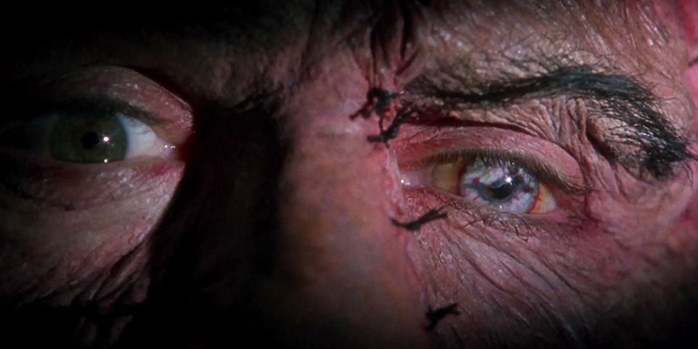 Mary Shelley's Frankenstein extreme close up to Robert De Niro's eyes as the Creature