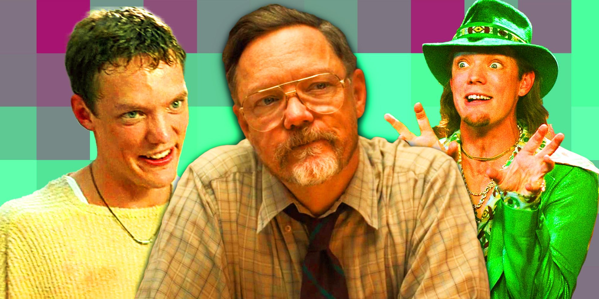 Matthew Lillard as Stu Macher in Scream as William Afton in Five Nights at Freddys and as Shaggy in Scooby Doo 2