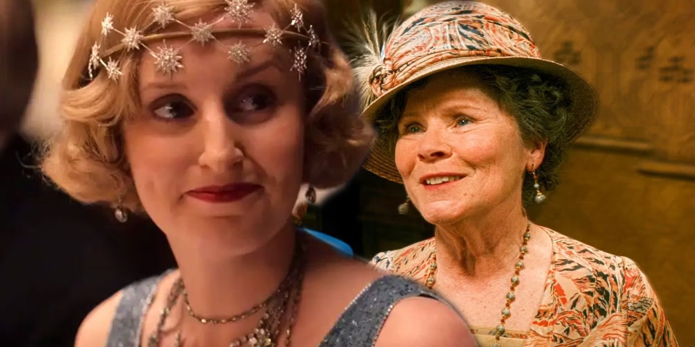 Lady Edith next to Lady Maud in Downton Abbey A New Era
