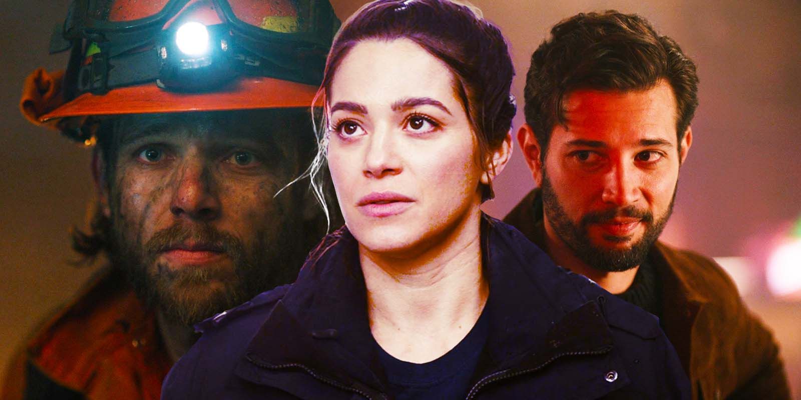 Max Thieriot como Bode Leone, Stephanie Arcila como Gabriela Perez e Rafael de la Fuente como Diego em Fire Country 2ª temporada, episódio 4