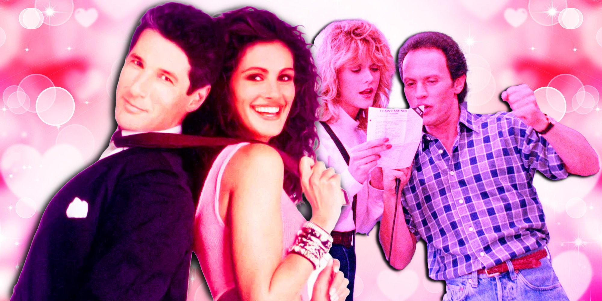 Meg Ryan and Billy Crystal in When Harry Met Sally, And Julia Roberts and Richard Gere in Pretty Woman 