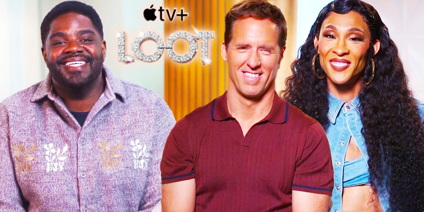 Edited image of Loot cast during season 2 interview