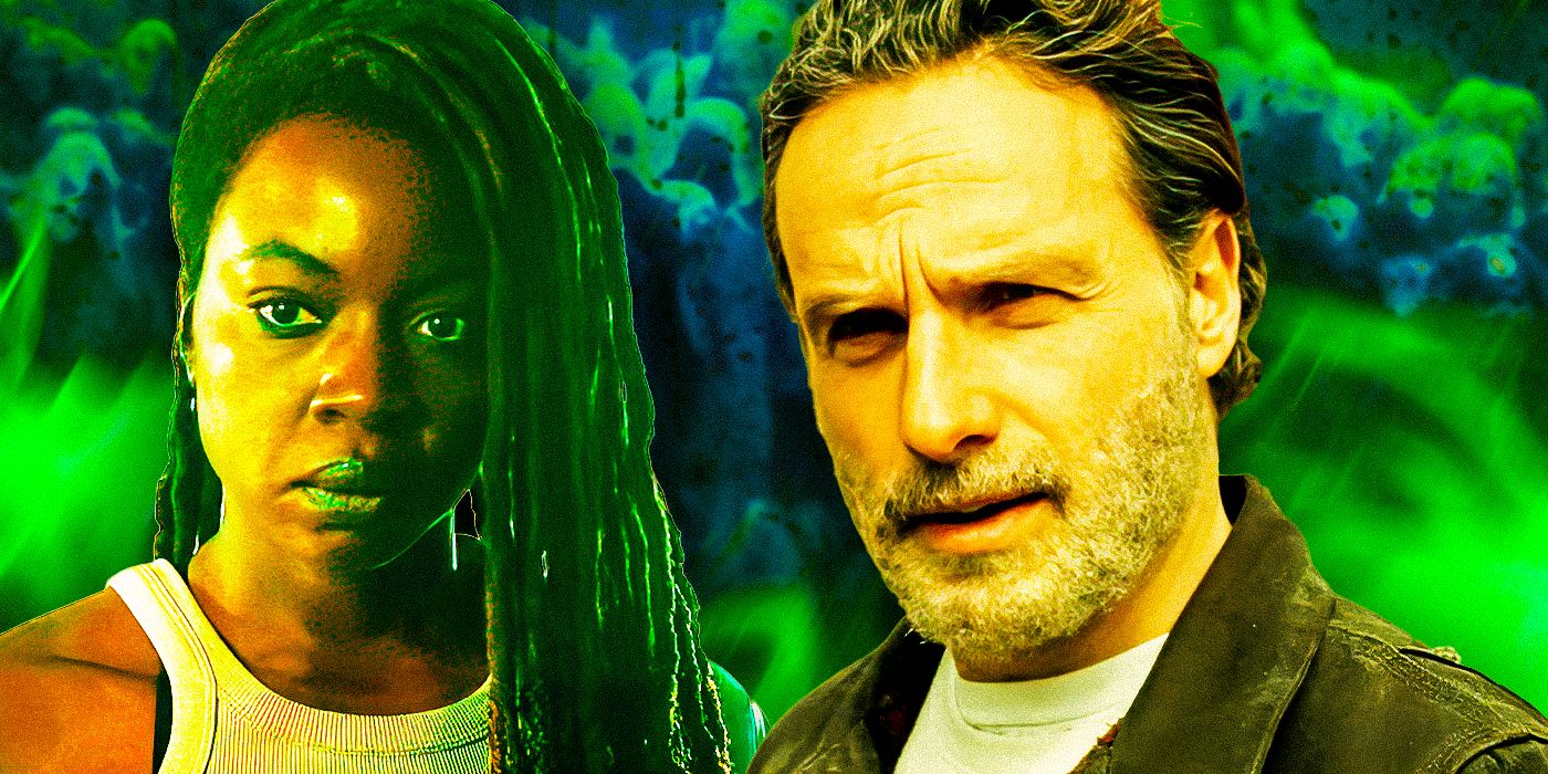 Michonne (Danai Gurira) and Rick Grimes (Andrew Lincoln) in The Walking Dead: The Ones Who Live
