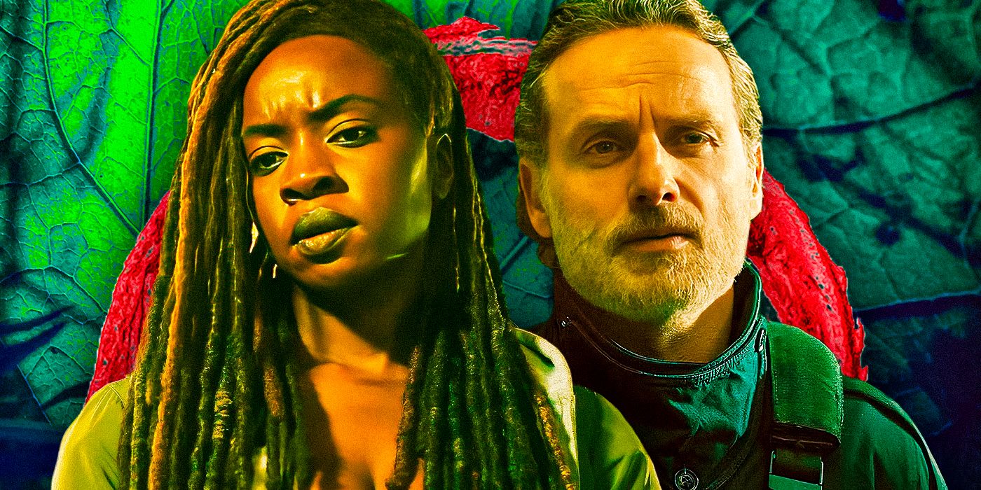 Michonne (Danai Gurira) and Rick (Andrew Lincoln) looking serious in The Ones Who Live