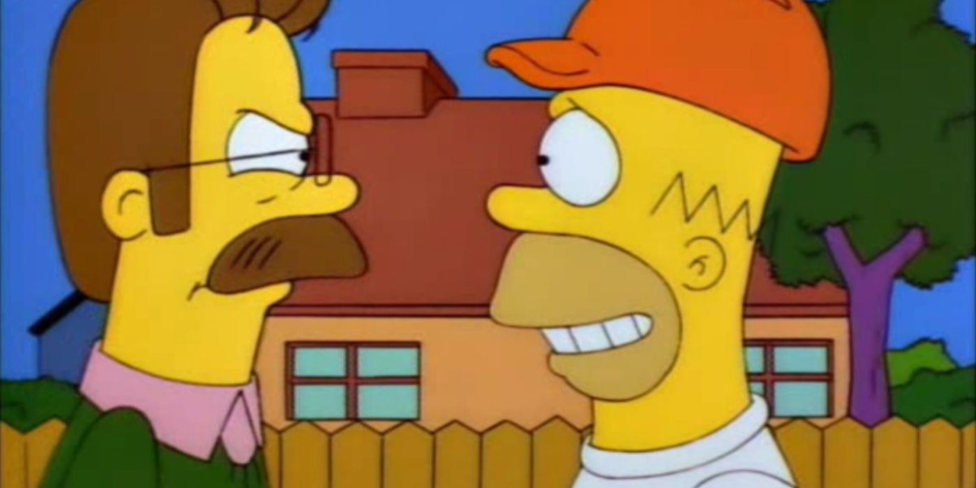 Ned angry at Homer in The Simpsons