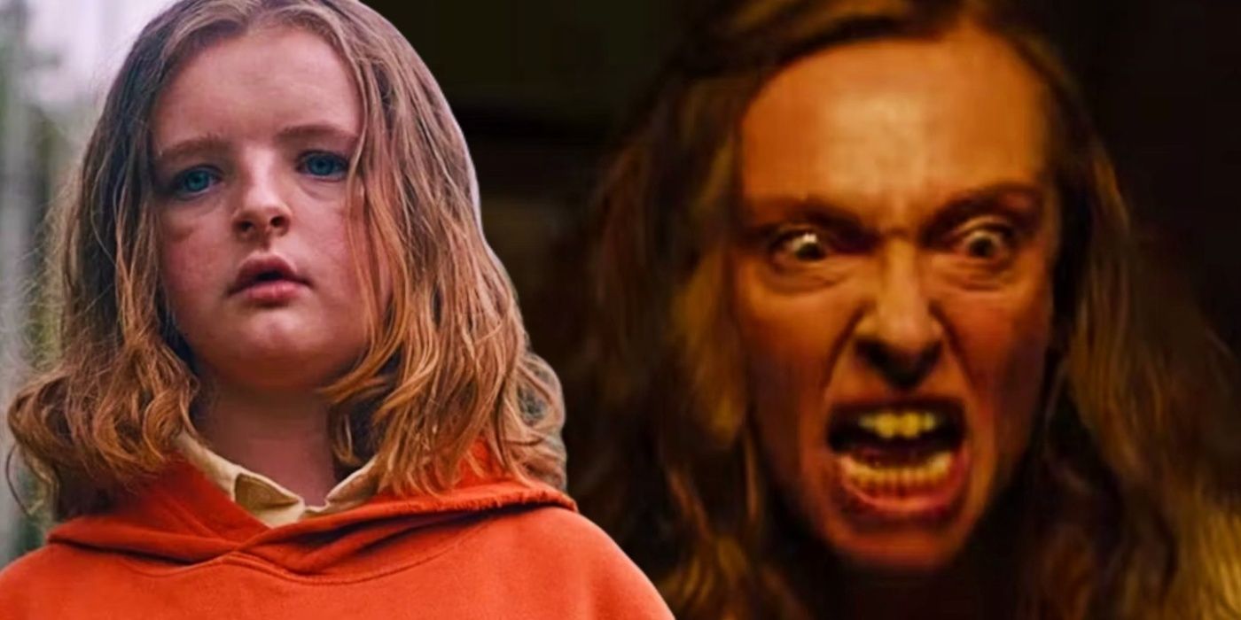 Blended image of Charlie (Milly Shapiro) and Annie (Toni Collette) in Hereditary
