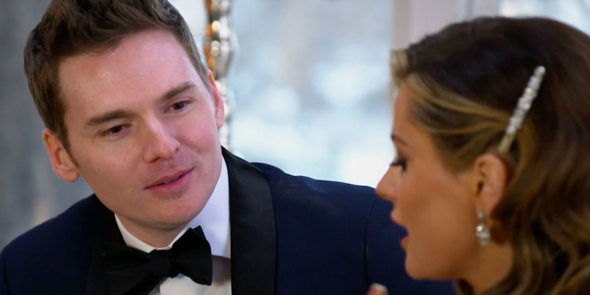 Married At First Sight's Cameron Frazer and Clare Kerr talking on their wedding day