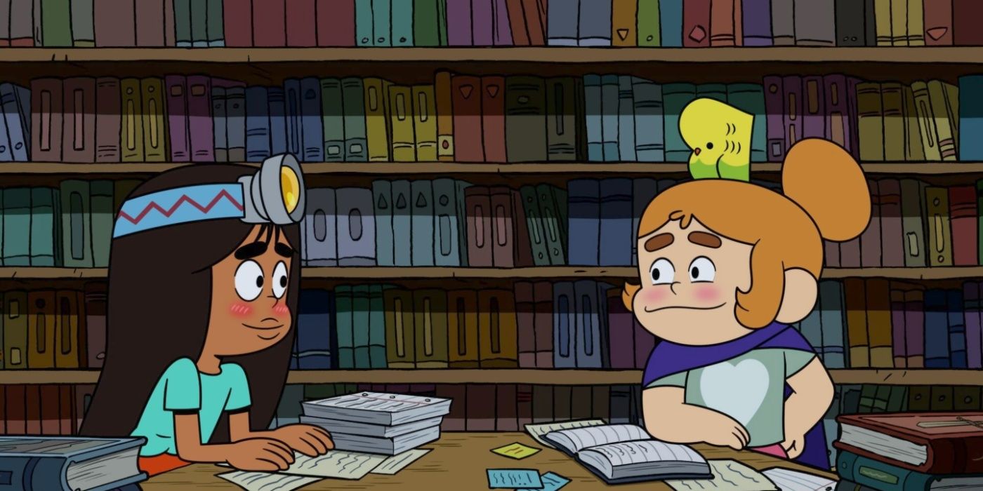 Two girls studying in the library in Craig of the Creek