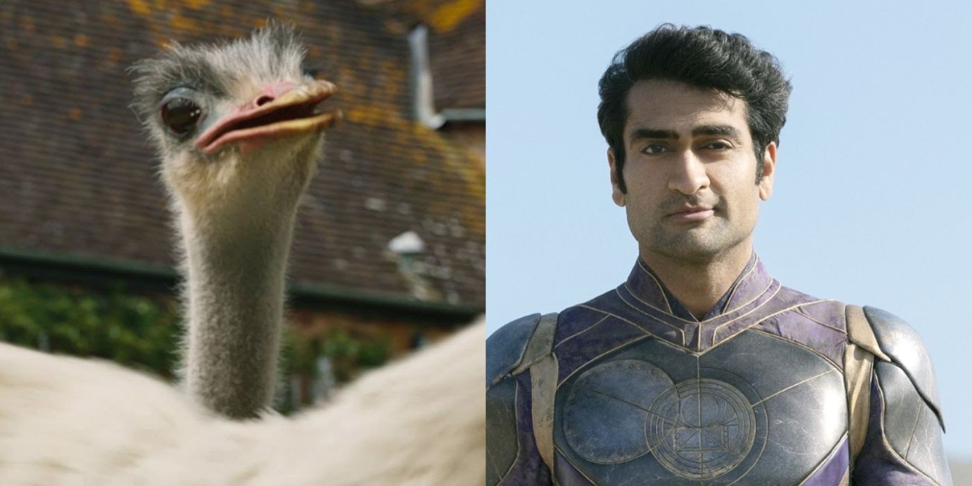 Split image of Plimpton in Dolittle and Kumail Nanjiani in Eternals
