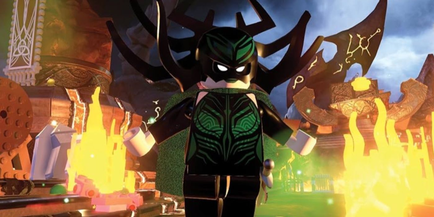 Hela levitating in Asgard in Lego Marvel Super Heroes 2