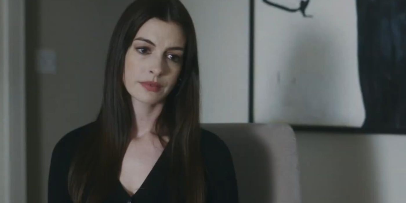 Patricia (Anne Hathaway) looks worried in She Came to Me