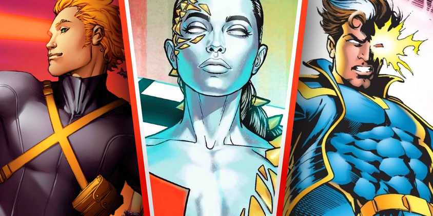 most powerful x-men - a triptych with rasputin iv in the middle, magician on the left, and x-man nate grey on the right