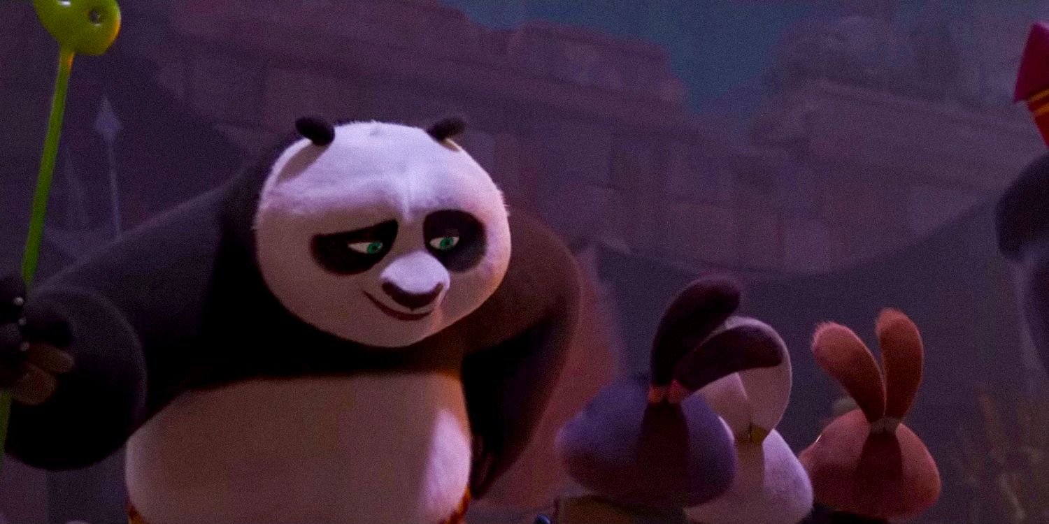 Po looking at bunnies in Kung Fu Panda 4