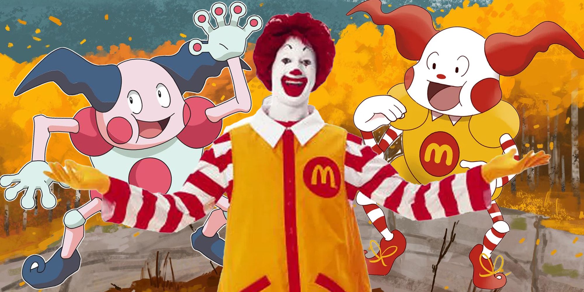 Mr. Mime, Ronald McDonald and their McVariant, McMime/Mr. Ronald.