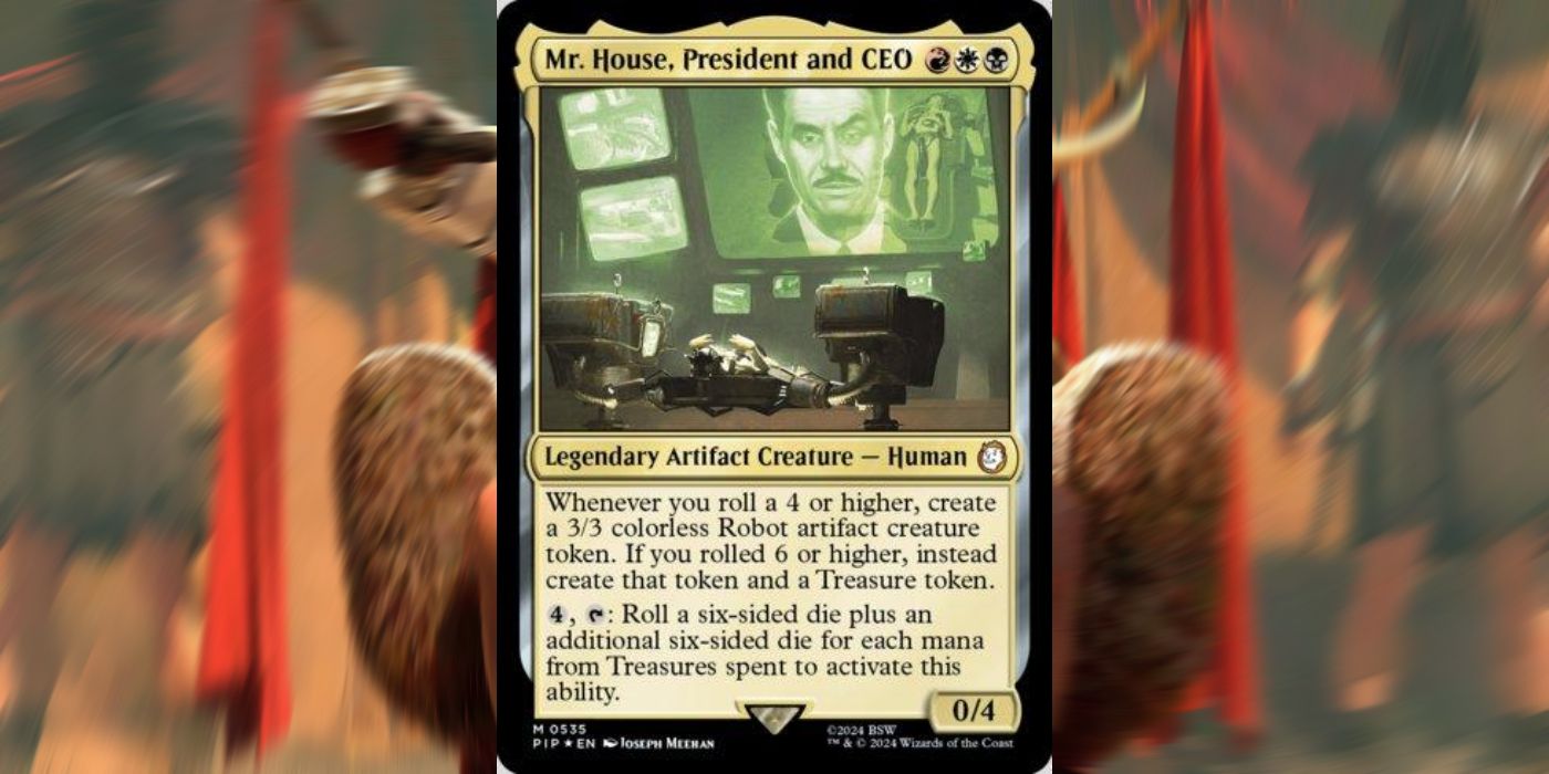 Magic's Hail Caesar atualiza o cartão de presidente e CEO da Mr House do conjunto Fallout.