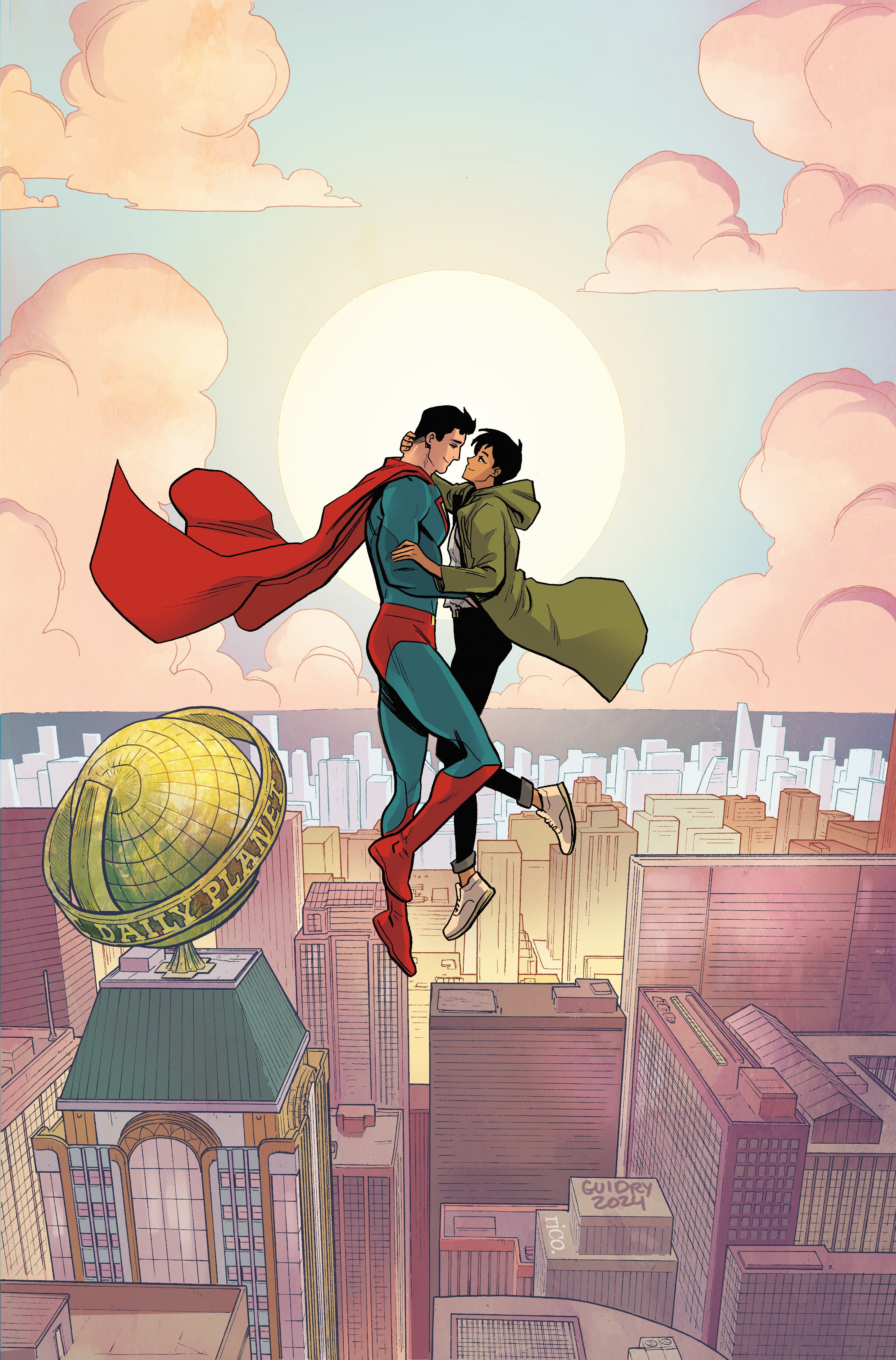 My Adventures with Superman 1 Variant Superman and Lois in Air Guidry