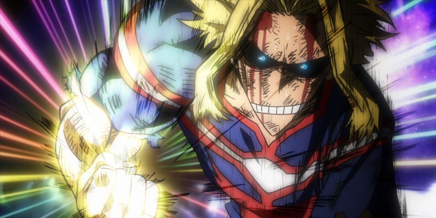 My Hero Academia: All Might's distorted, one arm form.