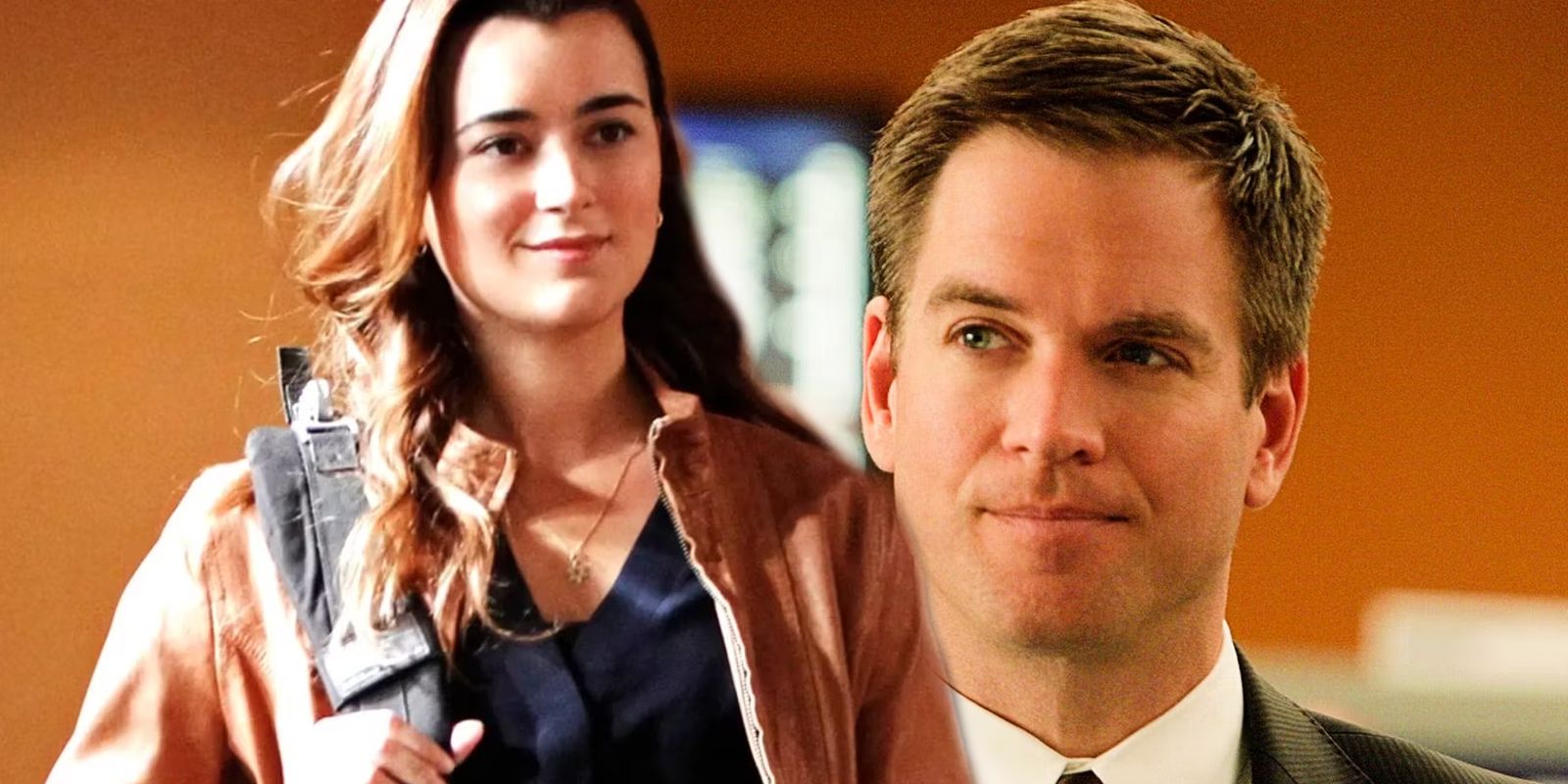 Michael Weatherly as Tony smiling and Cote de Pablo looking satisfied as Ziva in NCIS