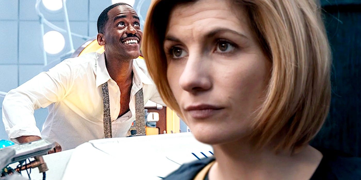 Ncuti Gatwa as the Fifteenth Doctor and Jodie Whittaker as the Thirteenth Doctor in Doctor Who.