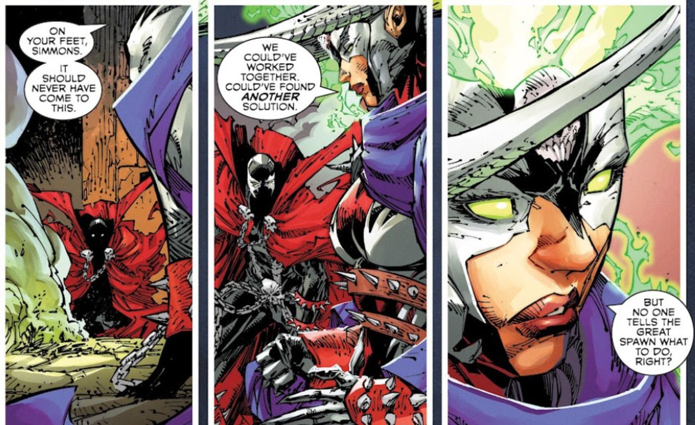 Nyx punishing Spawn after becoming Queen of Hell in Spawn #350