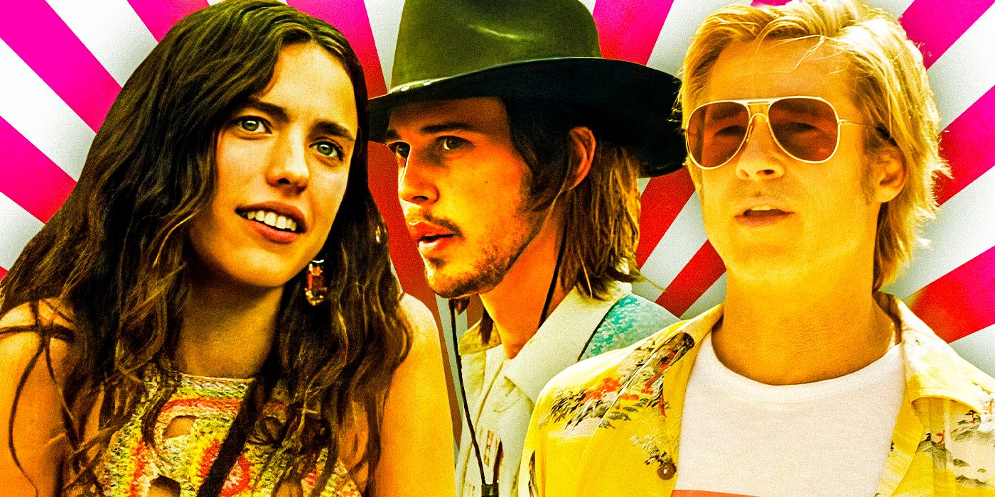 Once Upon a Time in Hollywood Margaret Qualley as Pussycat Austin Butler as Tex and Brad Pitt as Cliff Booth