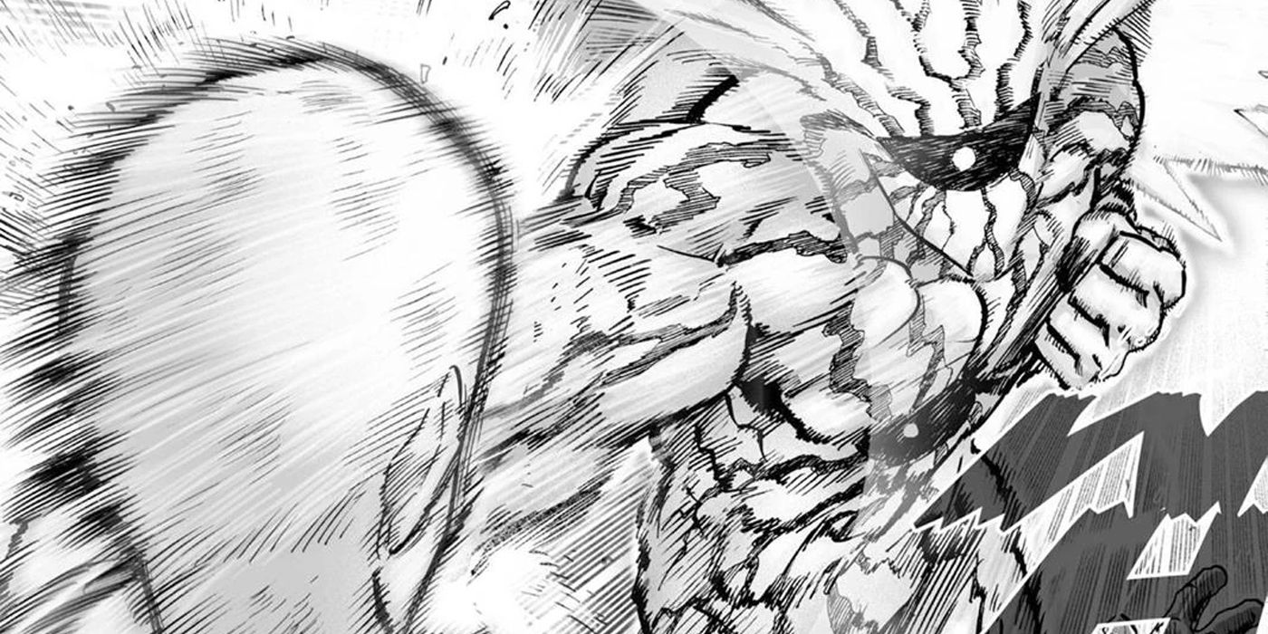 One-Punch Man: Saitama se esquiva do soco de Boros.