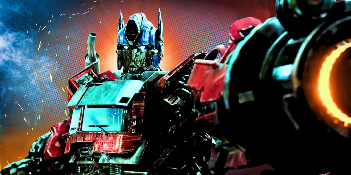 Angry Optimus Prime pointing his gun in Transformers