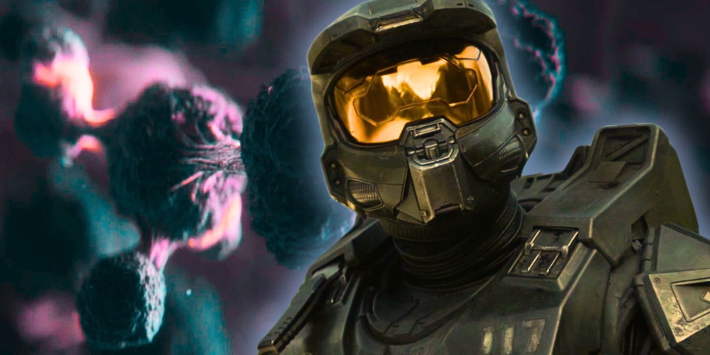Pablo Schreiber as Master Chief in the Halo season 2 finale with Flood spores