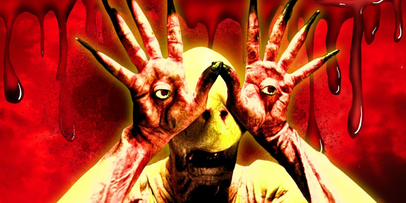 Pan's Labyrinth the Pale Man with a red and blood background