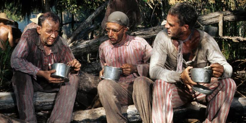Steve McQueen and Dustin Hoffman in Papillon