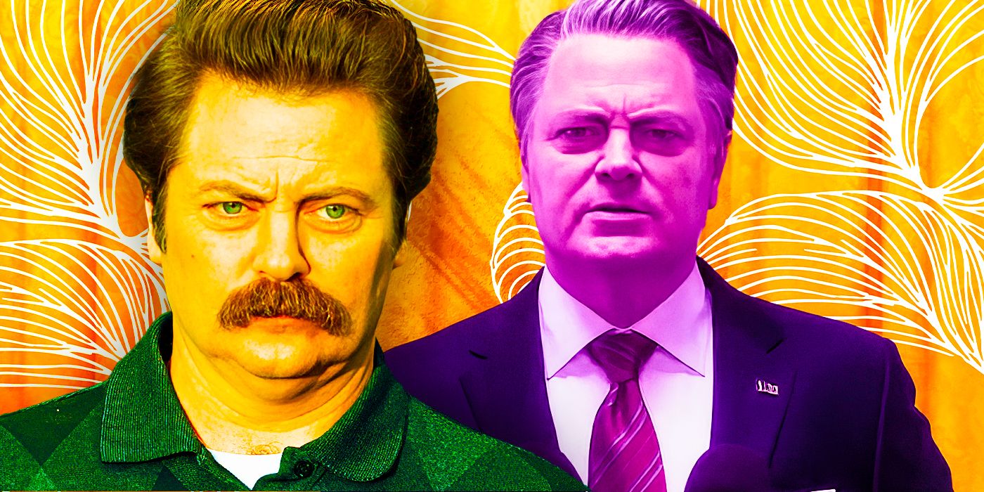 Parks and Recreation Nick Offerman as Ron Swanson and as the President in Civil War
