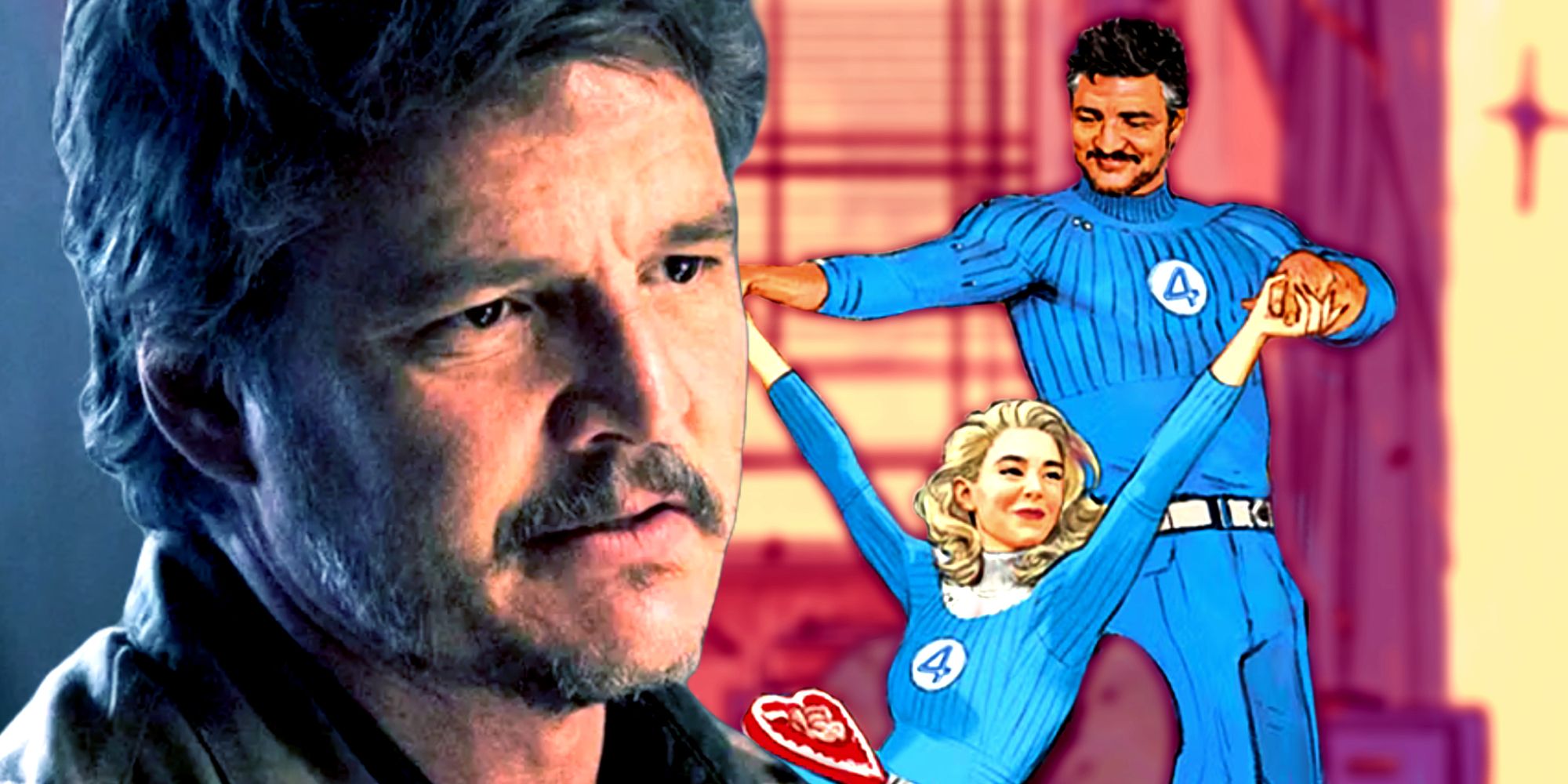 Pedro Pascal as Reed Richards with Sue Storm in The Fantastic Four MCU Concept Image-1
