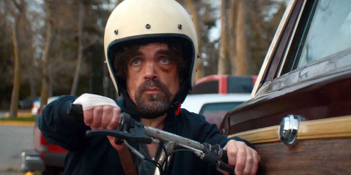 peter dinklage in American Dreamer injured and riding a scooter